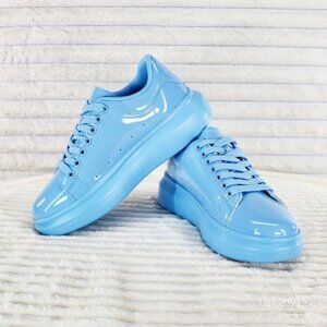 Shiny Patent Cush Baby Sky Blue Comfy Fashion Sneakers Tennis Shoes D